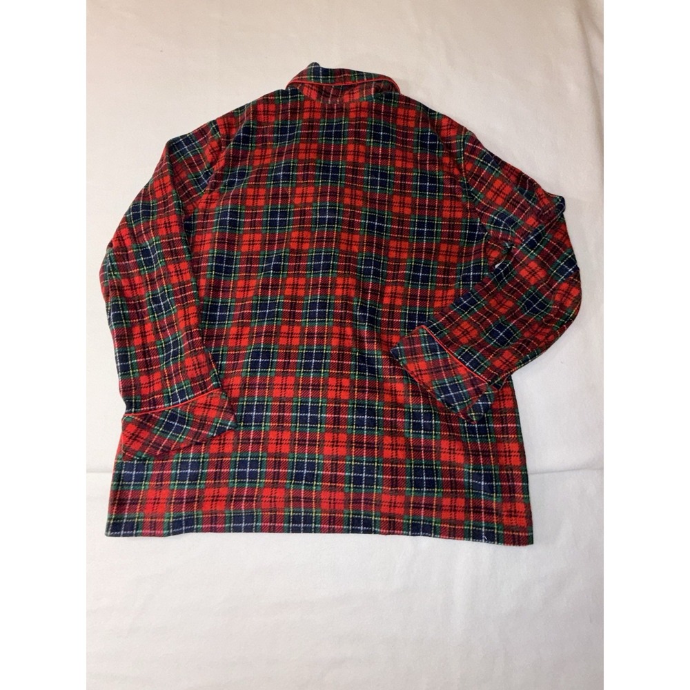 Lauren by Ralph Lauren Women's Red 2-PC Plaid Flannel Pajama Set Size L Crest - Picture 4 of 14